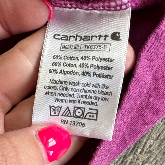 Carhartt Kids' Magenta Pocket Tee - Picture 4 of 16
